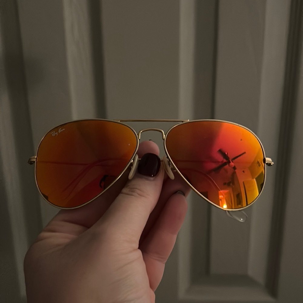 Ray-Ban orange reflective aviator sunglasses
